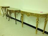 granite and marble top console tables