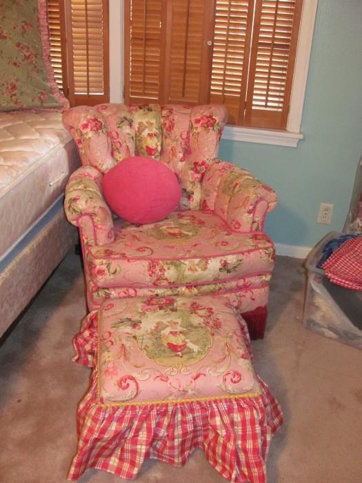 Matching chair and ottoman