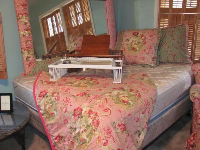 Queen coverlet and matching pillows and mirror