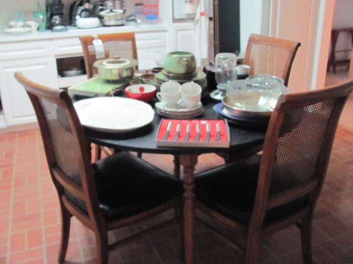 2nd dining table, 4 chairs and comes with 3 leaves