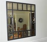 Contemporary Wall Mirror with Beveled Panes