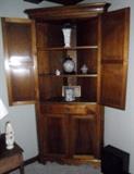 Handmade 4-Door Solid Walnut Corner Cabinet