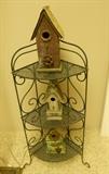 Corner 3-Tiered Metal Rack / Bird Houses