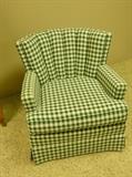 Channel Back Arm Gingham Chair