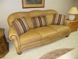 Marvelous Leather/Fabric Sofa--cushions reverse for all leather or all fabric look