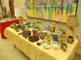 Selection of handmade and signed pottery