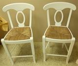 Pair white bar stools