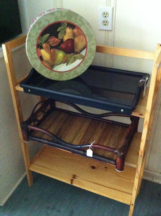                       Utility shelf; trays; decorative box