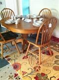Breakfast set; 8 x 10 colorful rug; rooster dishes;