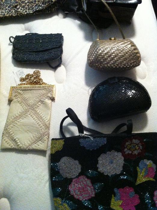                  Many purses including evening bags