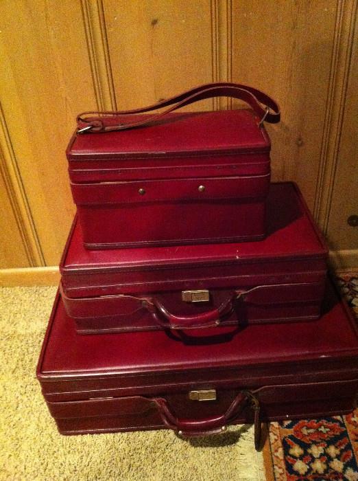 1 of 2  3-pc. sets of vintage Hartman leather luggage