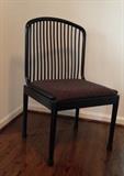 Set of 6 Knoll "Exeter" dining chairs designed by Davis Allen and custom upholstered in brown and black fabric.
