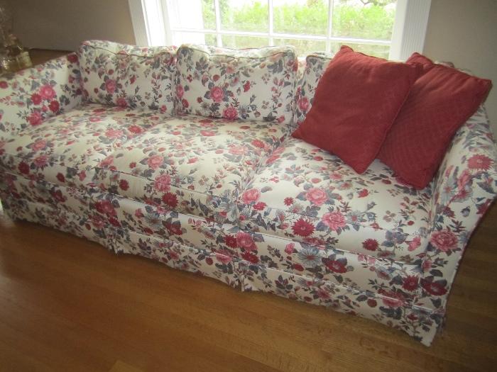 PAIR OF FLORAL SOFAS
