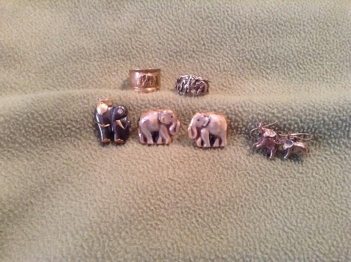 more elephant jewelry, most sterling