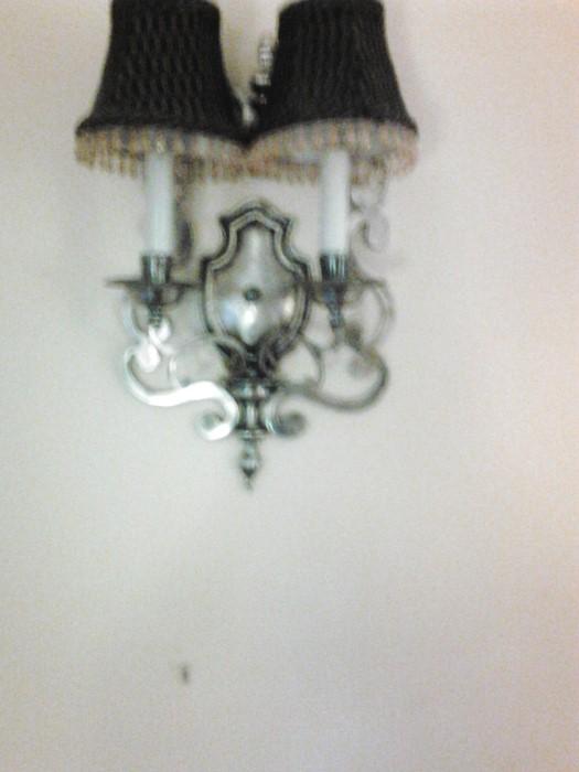 Pewter wall sconces.  125.00 each