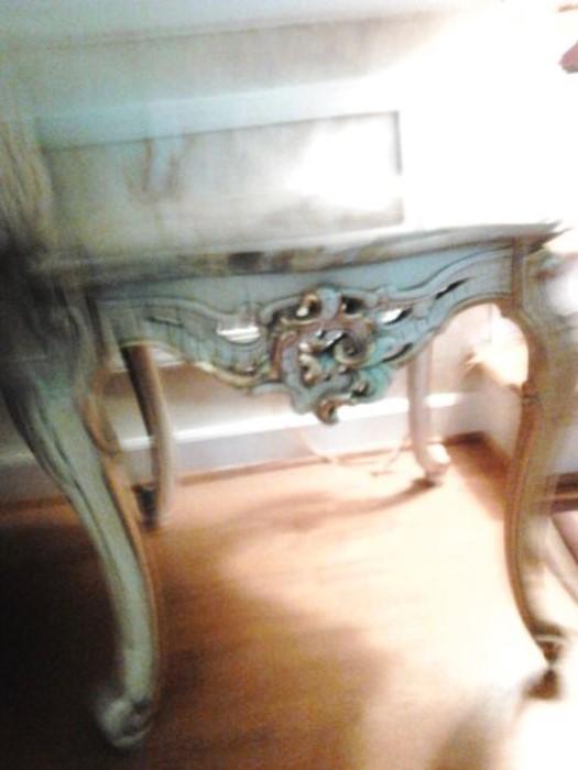 second end table VIntage with real marble top 
