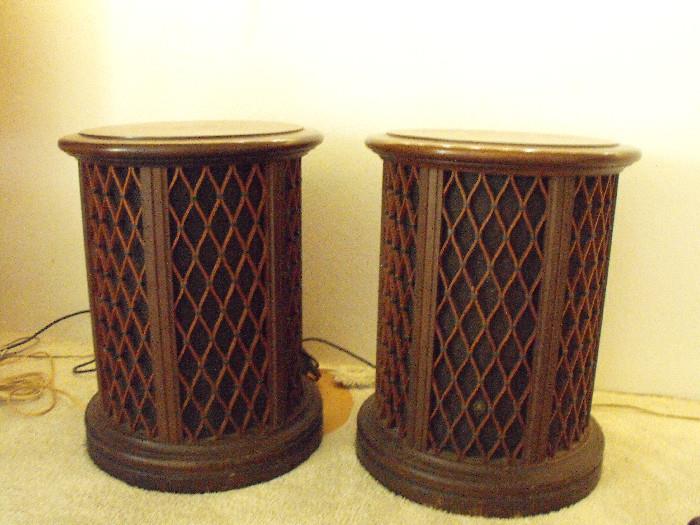 Pioneer Wood End Table Cabinet Speakers