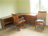 Corner desk unit -  $75    Desk chair on coaster $25