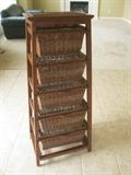 Woven basket shelf unit   $35