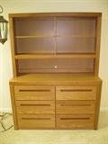Oak hutch with drawers - $125