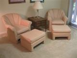 Chair with ottoman - $65   Wood accent table $25