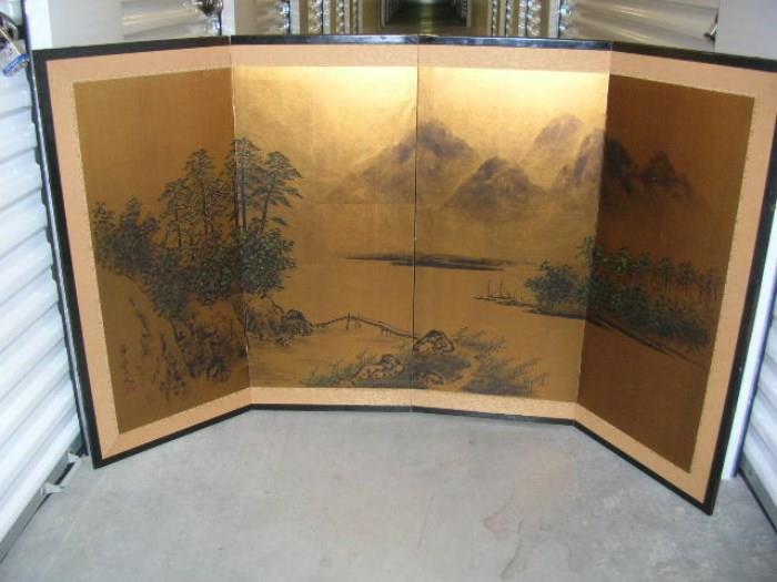 Hand painted table screen