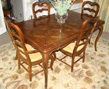 Dining Table w/ Five Chairs (one broken) and Two Leaves