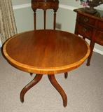 20 th C Banded Dining Table (no leaves)