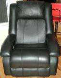 Berkline Shiastu Black leather massager/recliner