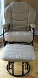 Coaster Tan leather glider/rocker w ottoman like new