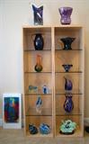 Nice collection all types art glass w dual lighted cabinets