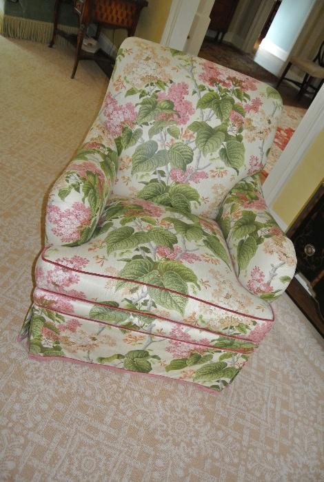 Pair of Chintz Club Chairs