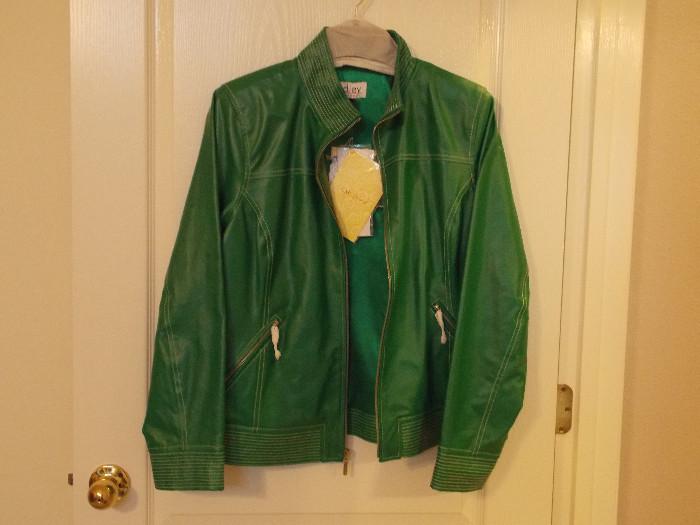 One of many leather jackets size large and extra large.