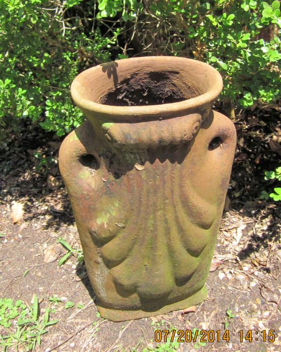 large unique clay pot