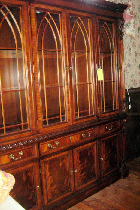 large china cabinet/breakfront--matches dining room table, chairs and server