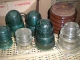 collection of glass and porcelain insulators
