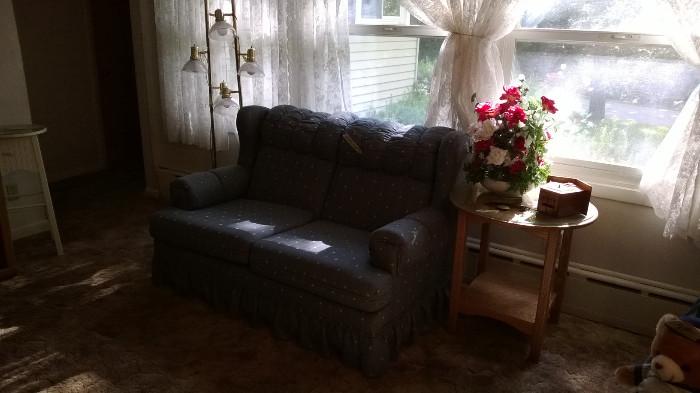 Love Seat, End Table, Floor Lamps