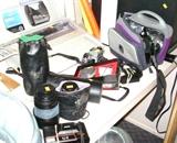 SEVERAL CAMERAS AND ATTACHMENTS