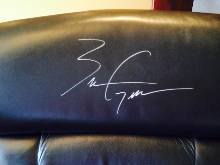 Executive Desk Chair, out of the Piston's Locker Room, Signed by Ben Gordon