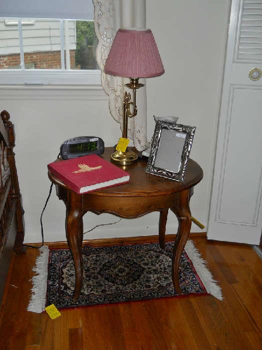 side table, lamp, etc.