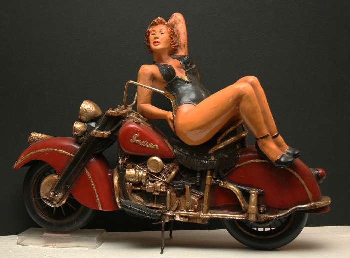 Vintage Indian Motorcycle babe
