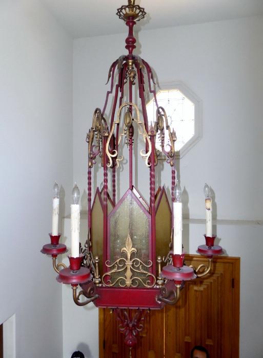 Fabulous spainish chandilier circa 1920 for large hall entry