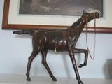 prancing horse crafted in leather