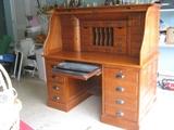 vintage look roll top desk w/ keyboard shelf