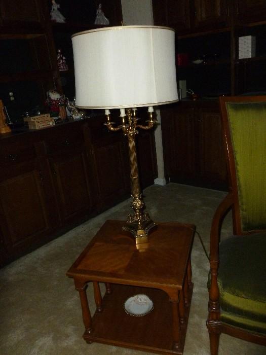 Very heavy designer vintage lamp w/candelabra