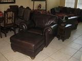 leather chair and ottoman