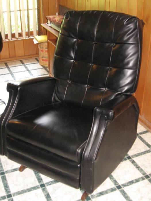 black leather rocker recliner.