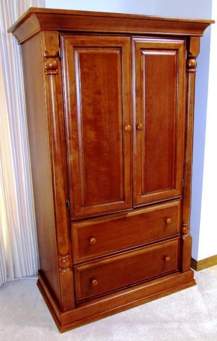Traditional Style Armoire mfg by Bonavita... Armoire has double door cabinet   and 2 drawers storage, ...cherry finish