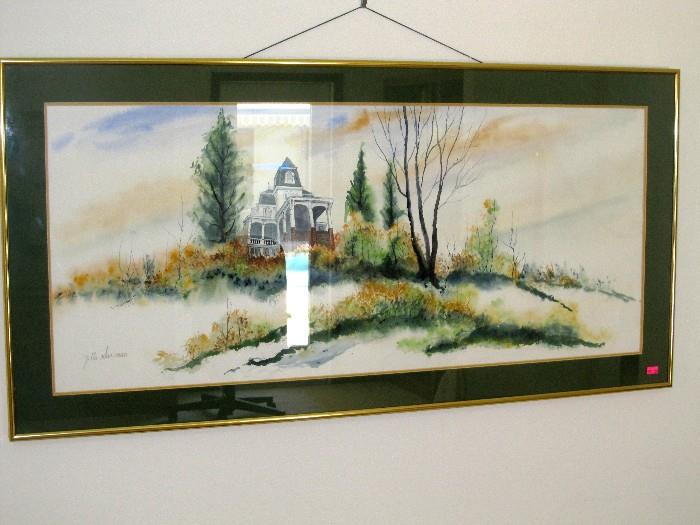 Engaging Artwork by Listed Artist Zilla Sussman depicting a Mansion overlooking a bluff.  This is one of many very good artworks in this sale...most are signed and many are listed artists.