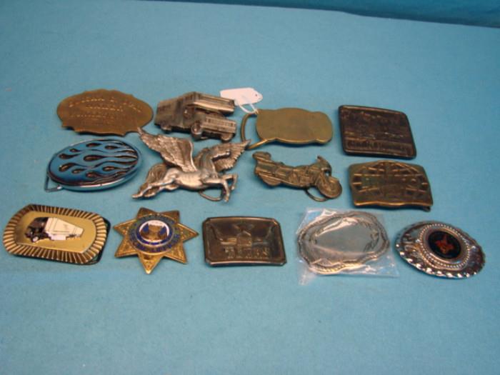 Lot of 13 very nice belt buckles, lot includes: Solid brass buckles, Circus Circus, Swako, Yonkers, NY, and many more. All buckles appear to be in good condition, please see pictures.